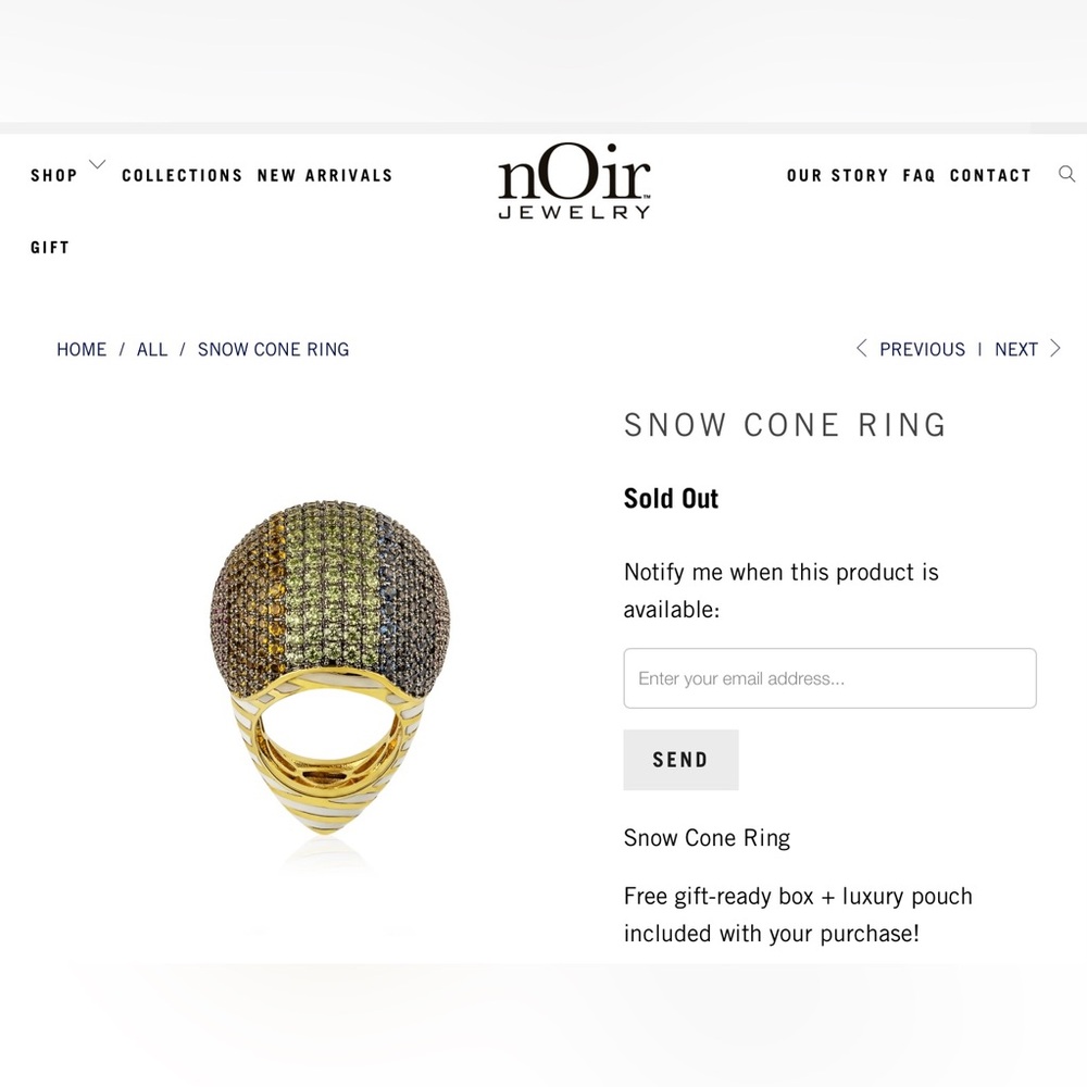nOir Jewelry Multicolor Crystal Ring - Picture 7 of 8